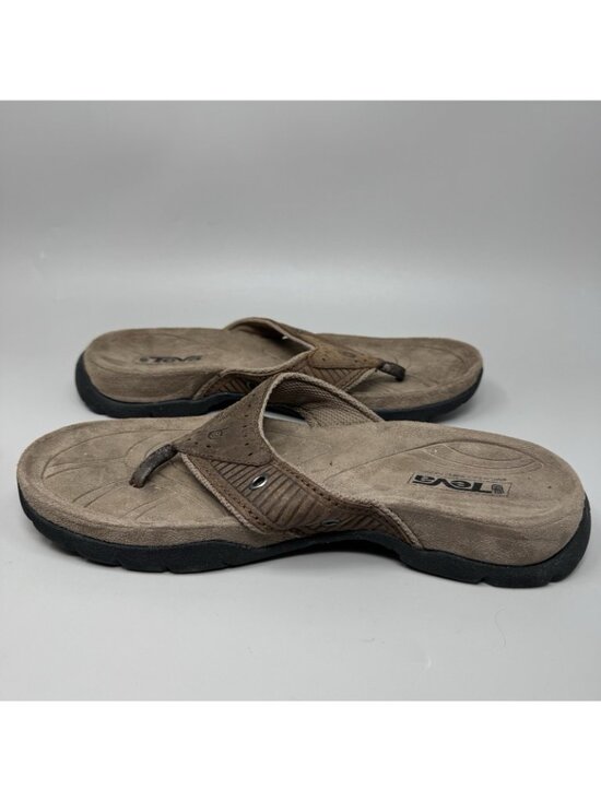 Teva Mens Pajaro Taupe Suede Sport Flip-Flops Sandals Size 10 main image 5